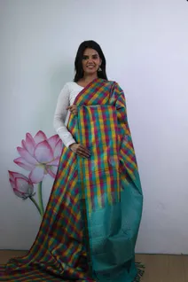 lightweight-silk-saree-with-multi-colour-checks-and-green-pallu-sw00000370-b