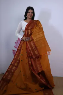 mustard-saffron-rudraksh-border-cotton-saree-sw00000391-b