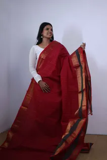 chilli-red-cotton-saree-with-green-and-rettai-pettu-border-sw00000396-a