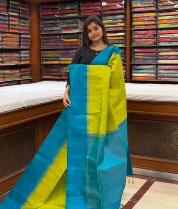 parrot-green-and-turquoise-green-lightweight-silk-saree-sw00000420-b