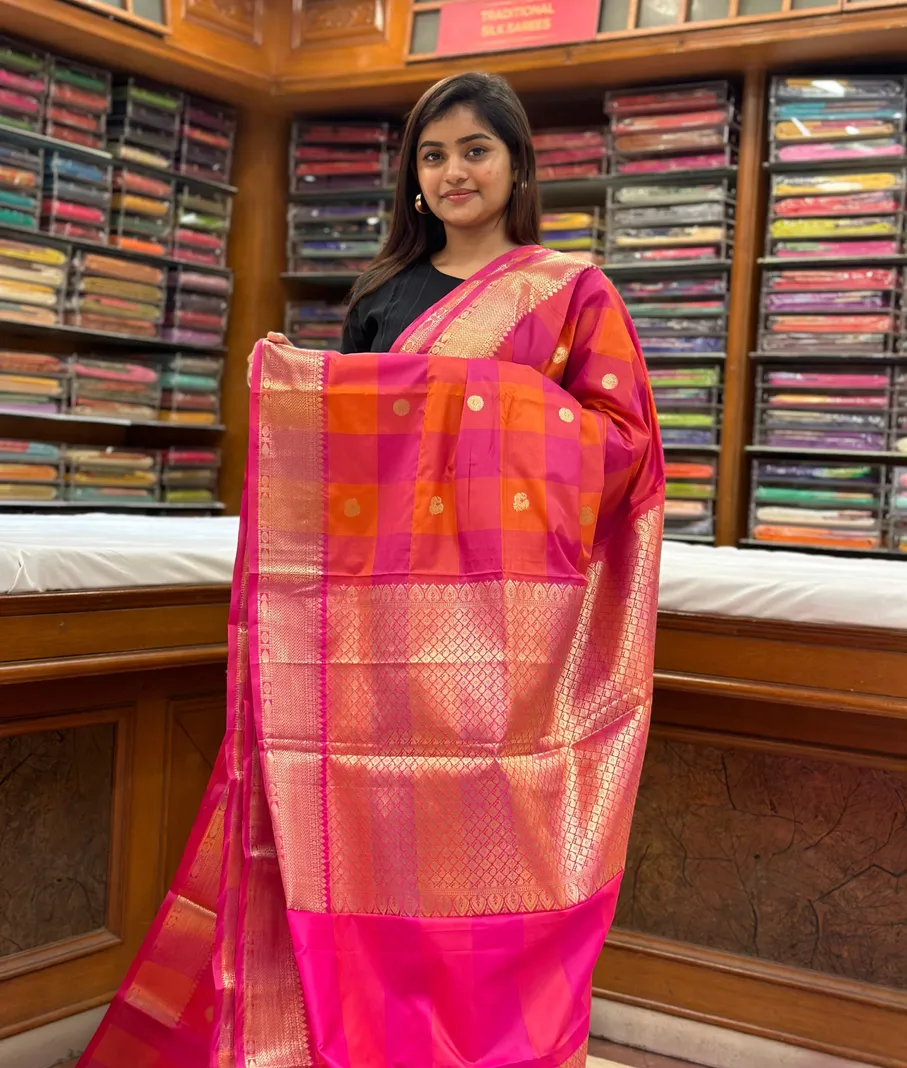 orange-and-pink-semi-silk-saree-with-big-box-design-sw00000424-b