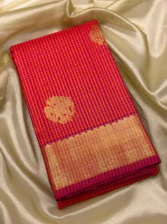 orange-and-pink-pure-zari-kanchi-silk-saree-with-checks-sw00000456-a