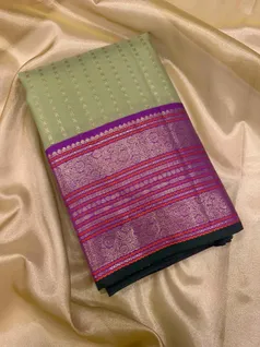 elachi-green-pure-zari-kanchi-silk-saree-with-bold-purple-border-sw00000464-a