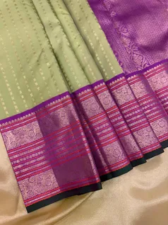 elachi-green-pure-zari-kanchi-silk-saree-with-bold-purple-border-sw00000464-b