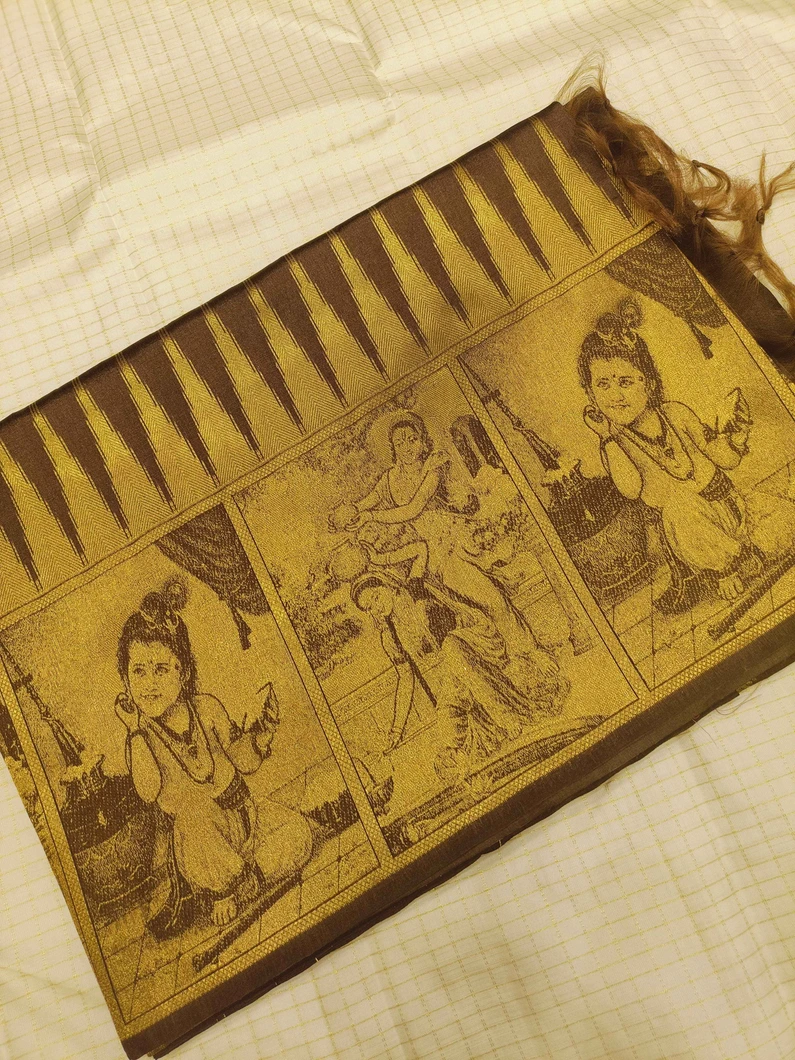 chocolate-brown-semi-tussar-saree-with-lord-krishna-print-sw00000469-a