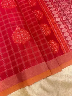 red-cotton-saree-with-mustard-and-checks-sw00000499-b