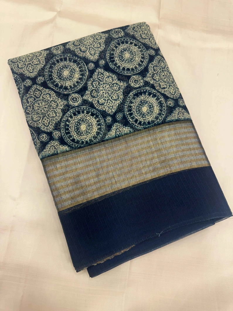 indigo-print-kota-cotton-saree-with-mandala-design-sw00000529-a