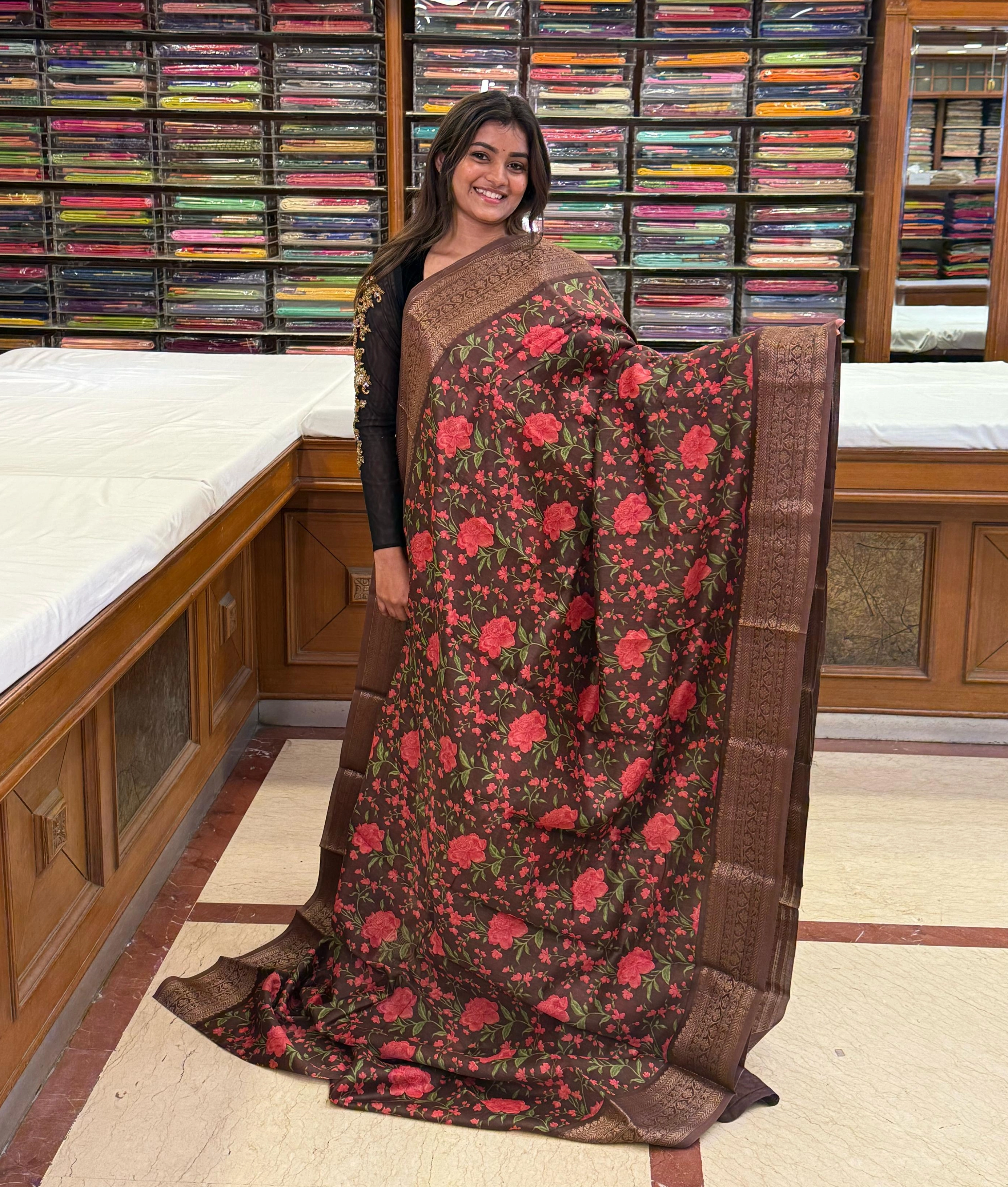 elegant-dark-brown-floral-chanderi-cotton-saree-sw00000556-a