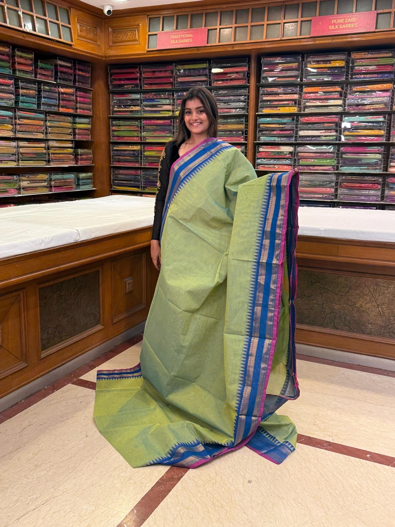 light-green-cotton-saree-with-contrast-blue-pink-border-sw00000563-a