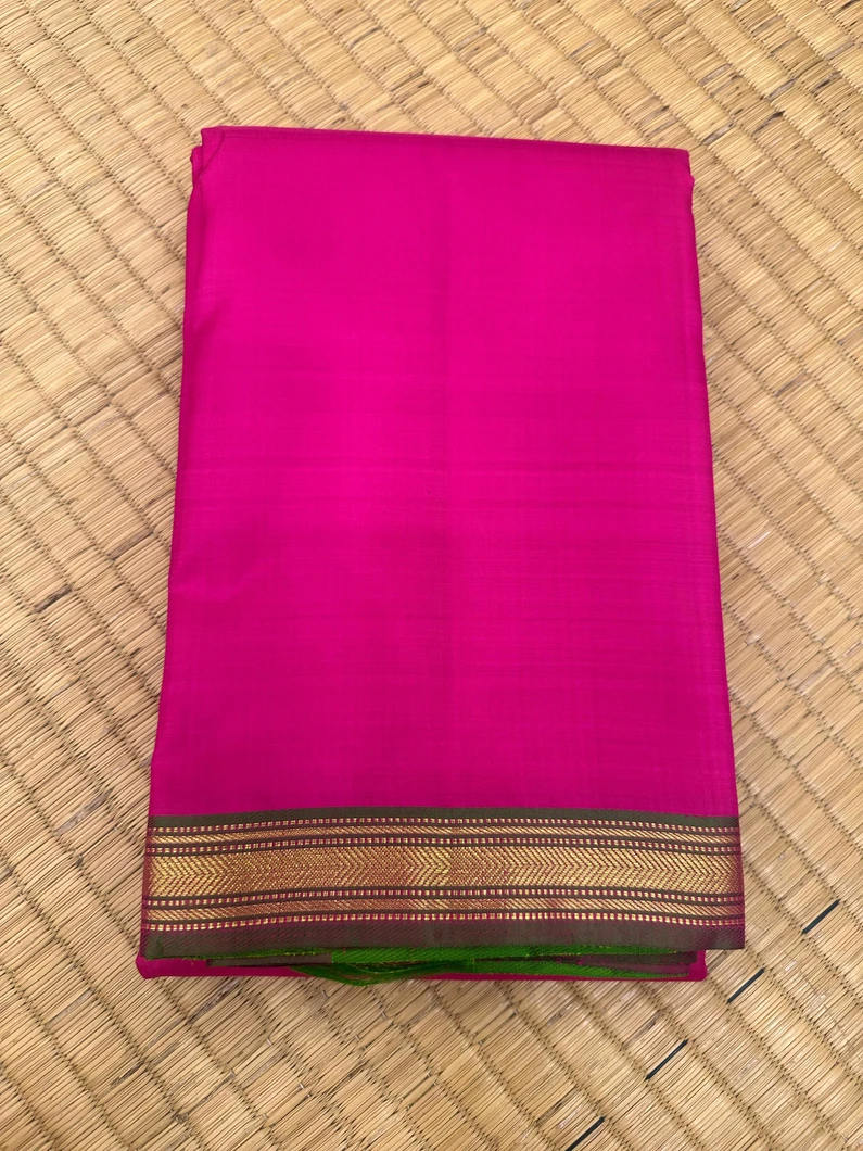 kanchi-silk-saree-in-dark-pink-with-green-tiny-border-sw00000601-a