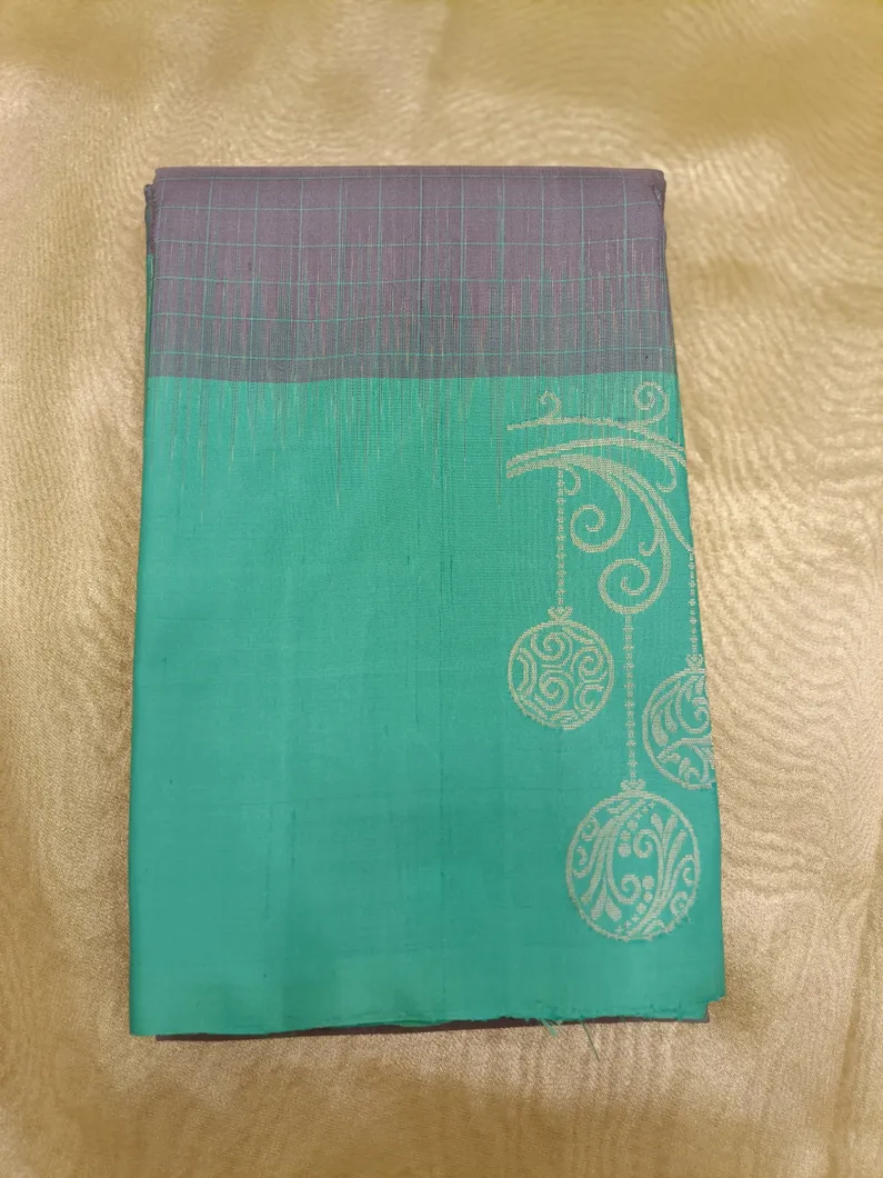 light-weight-silk-saree-in-grey-with-turquoise-blue-checks-sw00000608-a