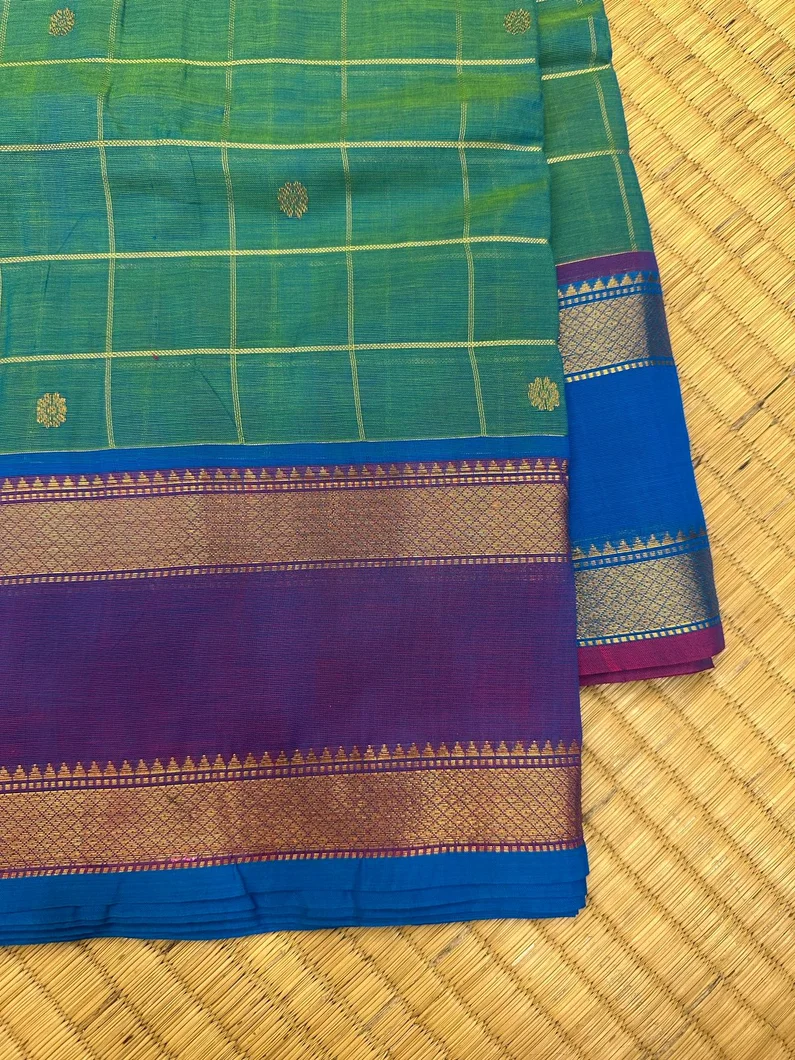 cotton-saree-in-green-with-ganga-jamuna-border-sw00000616-a