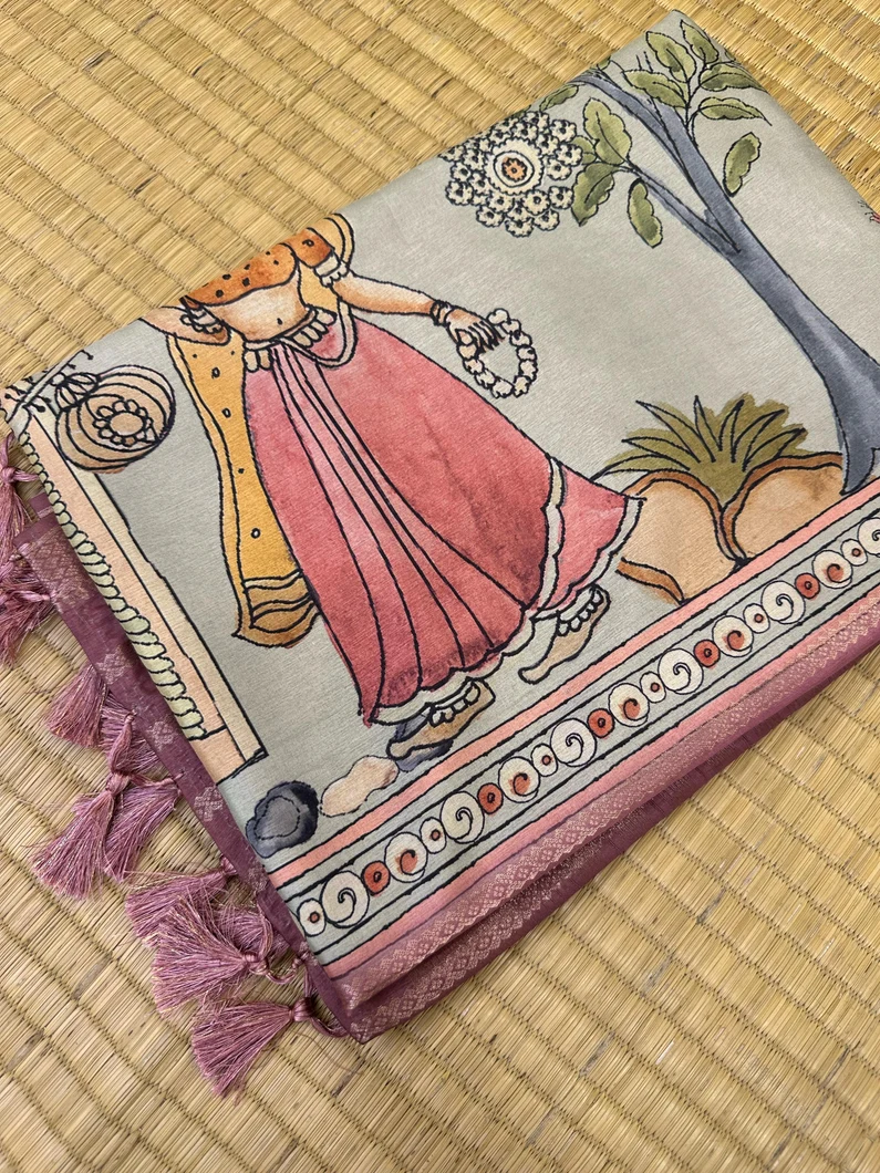 semi-tussar-saree-in-kalamkari-inspired-traditional-woman-motif-pastel-grey-base-multicolor-print-sw00000623-a
