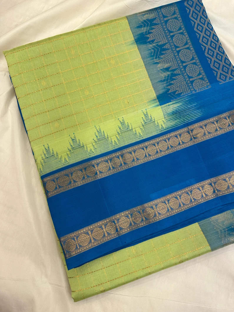 silk-cotton-vaira-oosi-checks-saree-pista-green-light-blue-with-rettai-pettu-rudraksha-border-sw00000631-a