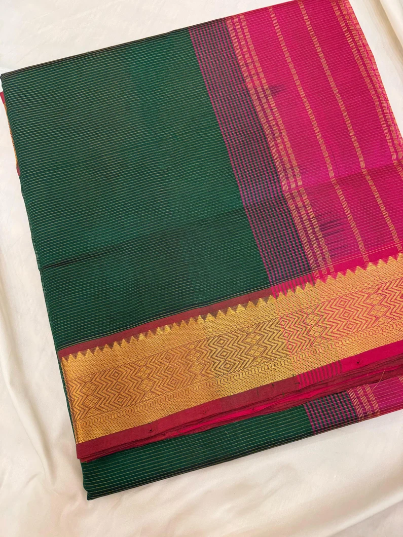 silk-cotton-vairaoosi-saree-bottle-green-with-pink-zari-border-sw00000644-a