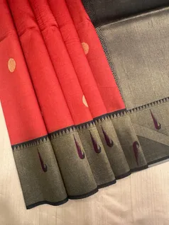 elegant-semi-tussar-saree-in-red-with-green-border-sw00000663-b