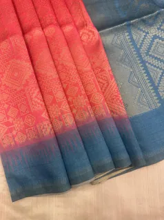 semi-tussar-saree-in-coral-red-with-blue-border-00690-b