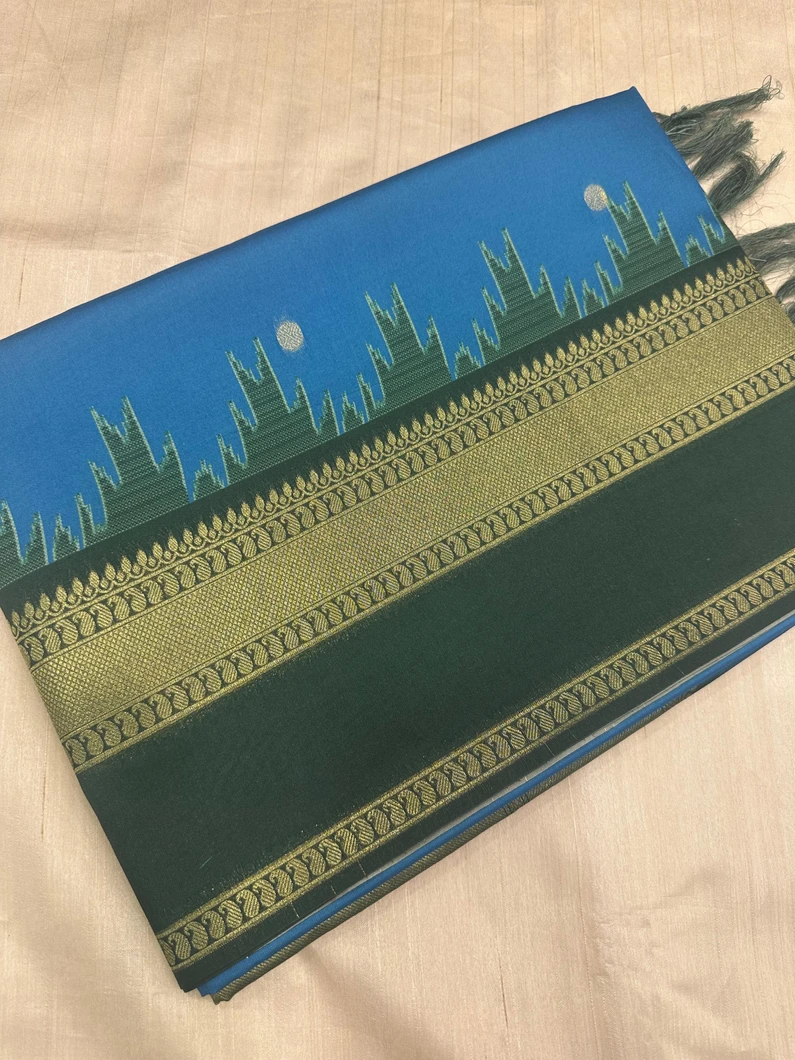 semi-tussar-saree-with-blue-and-bottle-green-temple-border-sw00000674-a