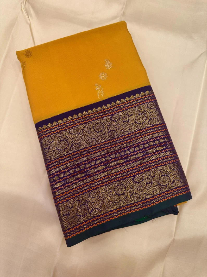 majestic-mustard-pure-zari-kanchi-silk-saree-with-contrast-violet-zari-border-sw00000676-a