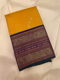 majestic-mustard-pure-zari-kanchi-silk-saree-with-contrast-violet-zari-border-sw00000676-a
