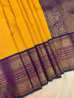 majestic-mustard-pure-zari-kanchi-silk-saree-with-contrast-violet-zari-border-sw00000676-b