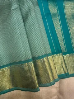 elegant-green-pure-zari-kanchi-silk-saree-with-rich-gold-border-tiny-checks-sw00000701-b