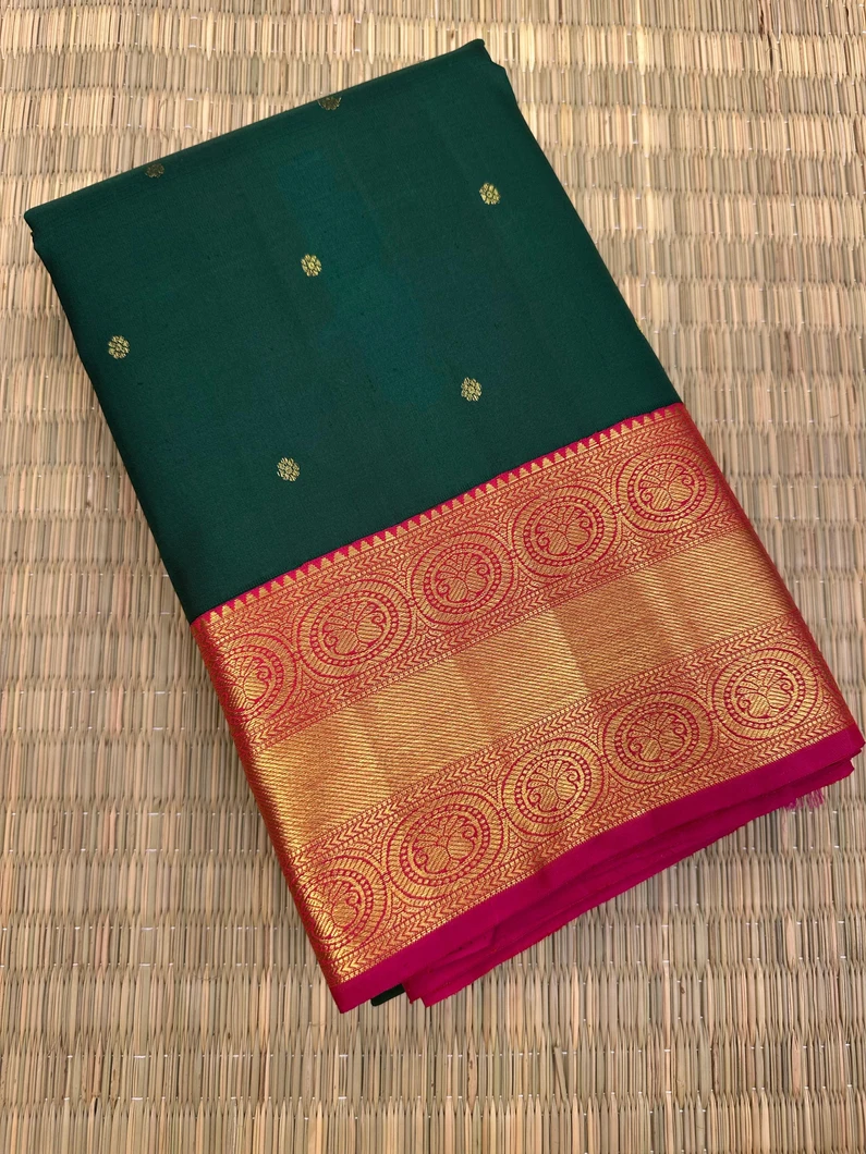 bottle-green-rani-pink-pure-zari-kanchi-silk-saree-sw00000689-a