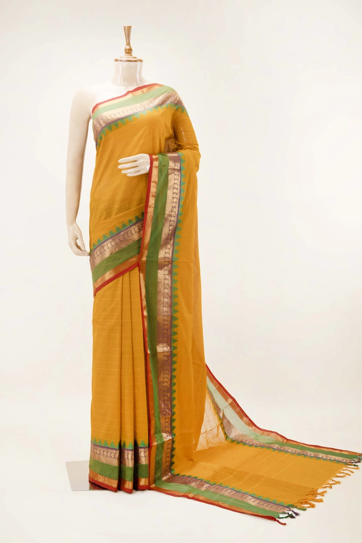 mustard-pure-cotton-saree-with-temple-border-in-green-sw00000694-a