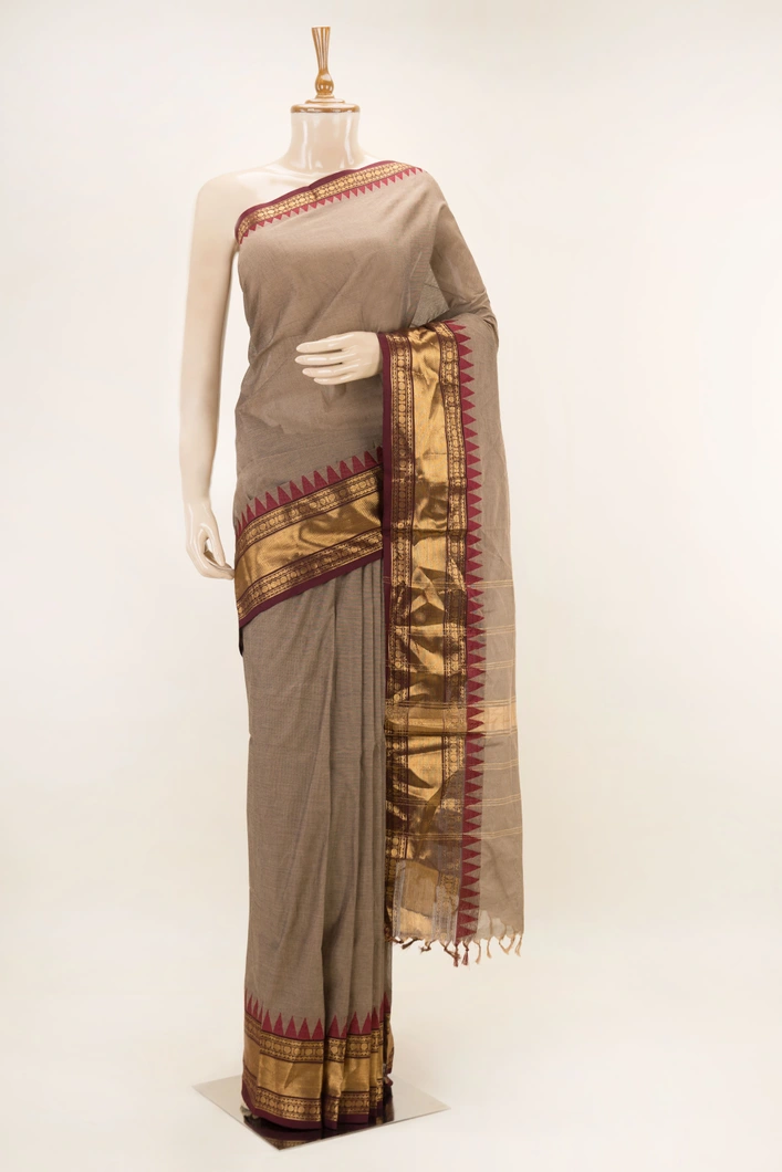 grey-pure-cotton-saree-with-zari-border-and-temple-motifs-sw00000695-a
