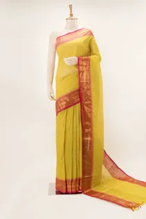 lime-yellow-cotton-saree-with-rettai-pettu-border-sw00000700-a