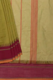 pista-green-pure-cotton-saree-with-maroon-temple-simple-border-sw00000710-b