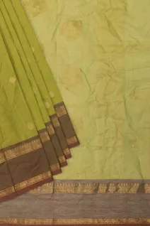 parrot-green-pure-cotton-saree-with-maroon-rettai-pettu-border-sw00000712-b