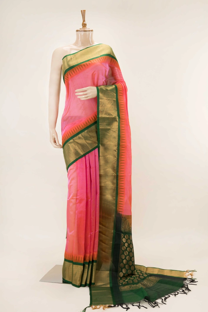 peachish-pink-silk-cotton-saree-with-green-zari-temple-border-rich-pallu-sw00000717-a