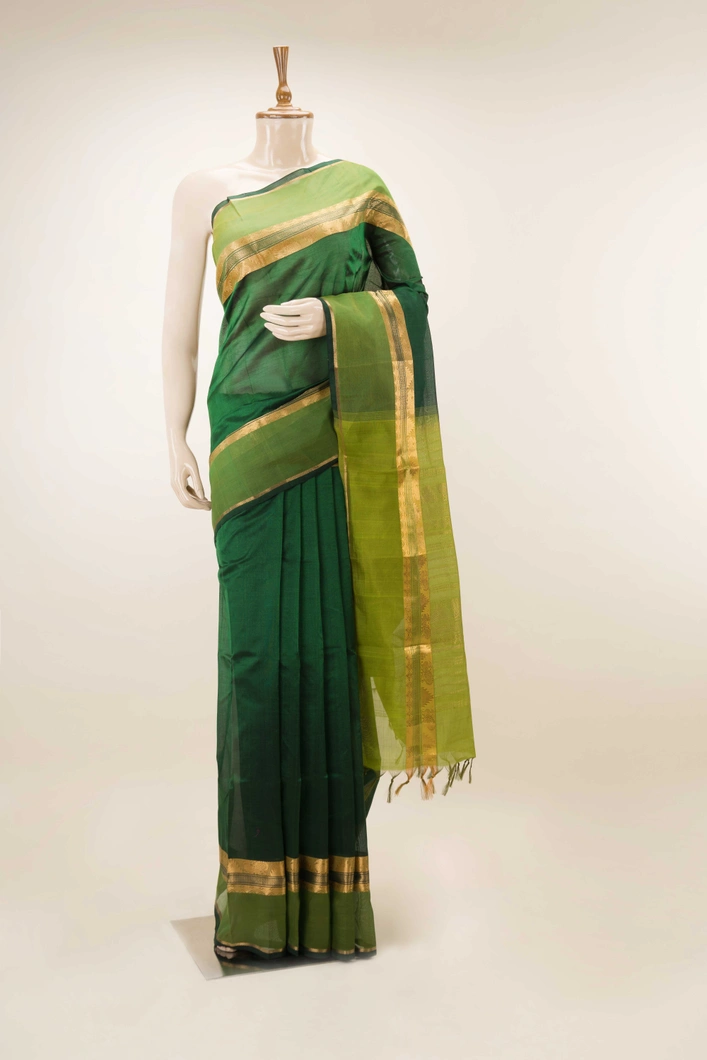 bottle-green-silk-cotton-saree-with-light-green-pallu-and-zari-border-sw00000719-a
