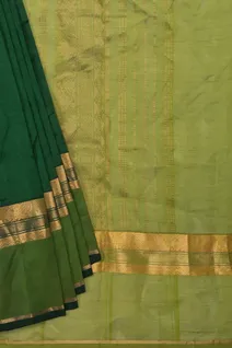 bottle-green-silk-cotton-saree-with-light-green-pallu-and-zari-border-sw00000719-b