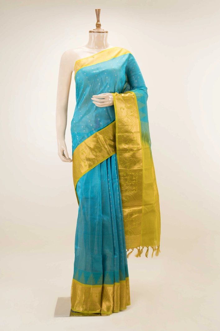 sky-blue-silk-cotton-saree-with-zari-motifs-on-the-body-and-rich-mahenti-green-zari-borde-sw00000721-a