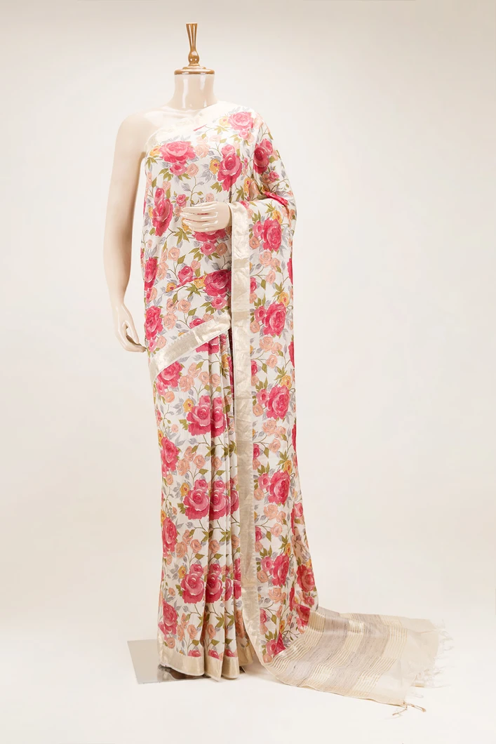 ivory-pure-tussar-saree-with-all-over-red-and-peach-rose-digital-print-and-subtle-zari-border-sw00000724-a