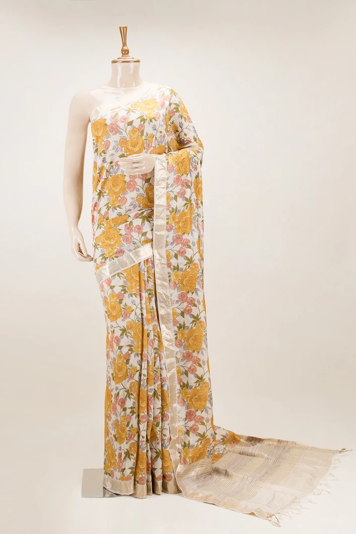 ivory-pure-tussar-saree-with-mustard-yellow-and-peach-rose-digital-print-and-zari-border-sw00000725-a