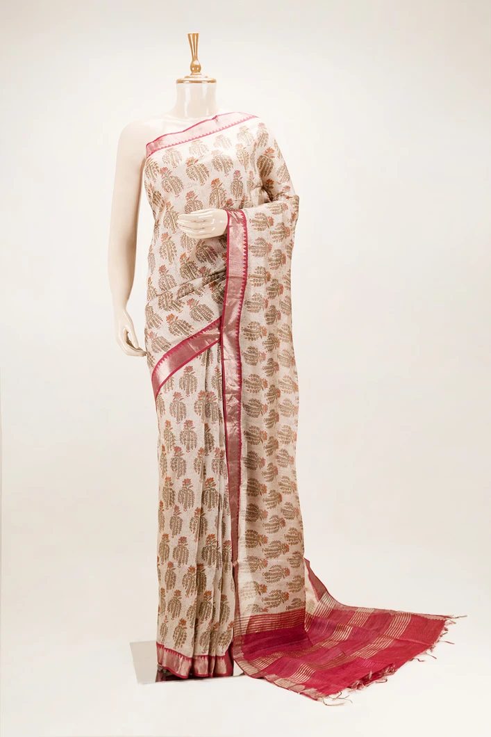 ivory-pure-tussar-silk-saree-with-traditional-leaf-motifs-and-red-zari-border-sw00000727-a