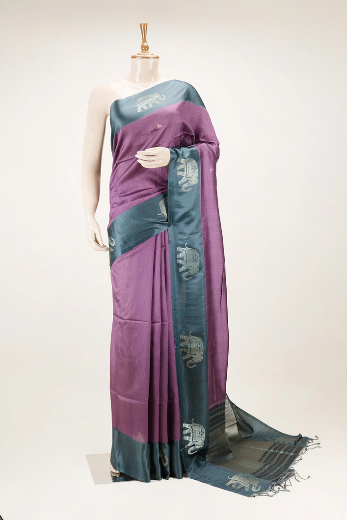 violet-semi-tussar-saree-with-zari-elephant-motifs-and-teal-green-border-sw00000732-a