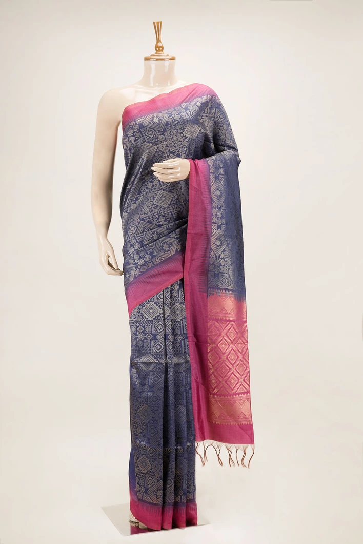 navy-blue-semi-tussar-saree-with-all-over-zari-brocade-and-purple-border-sw00000733-a