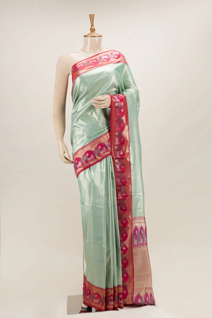 pastel-green-fusion-silk-saree-with-red-border-and-tree-motifs-sw00000748-a