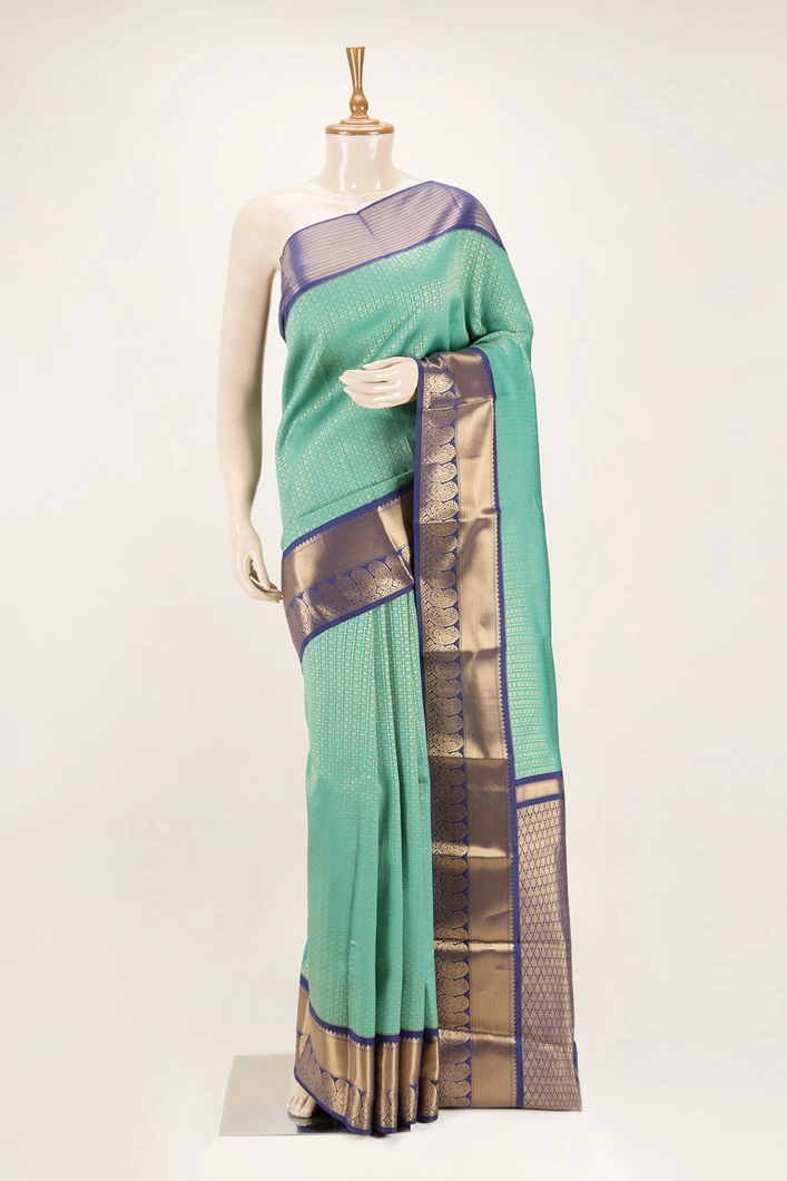 turquoise-blue-semi-silk-saree-with-navy-blue-zari-border-sw00000751-a