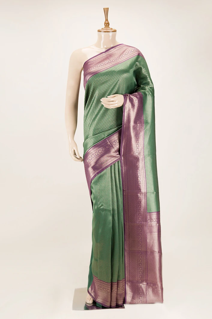 green-semi-silk-saree-with-purple-zari-border-sw00000753-a