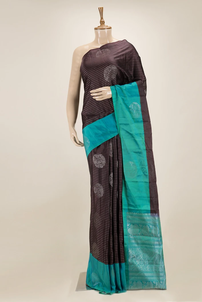 coffee-brown-turquoise-blue-lightweight-silk-saree-sw00000777-a