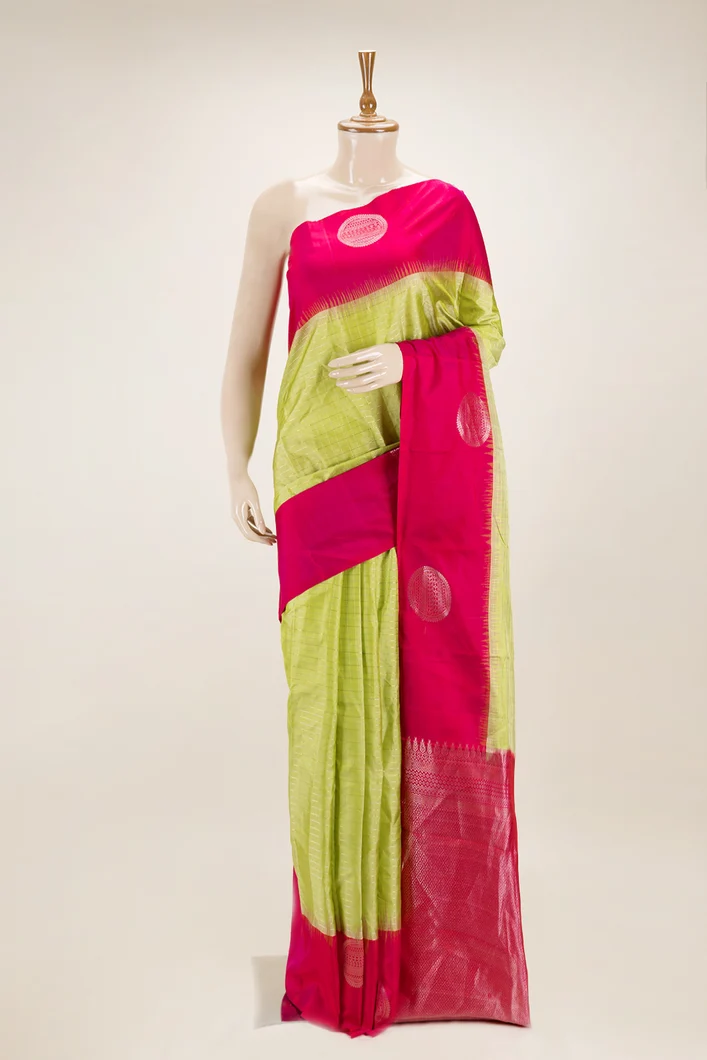 lime-green-lightweight-silk-saree-with-red-border-sw00000786-a