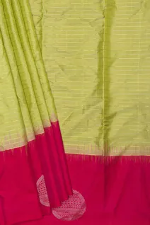 lime-green-lightweight-silk-saree-with-red-border-sw00000786-b