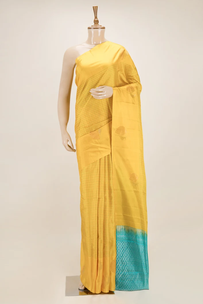 yellow-with-turquoise-blue-lightweight-silk-saree-sw00000799-a