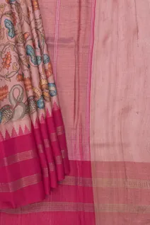 light-pink-with-dark-pink-pure-tussar-saree-with-pichwai-print-sw00000809-b