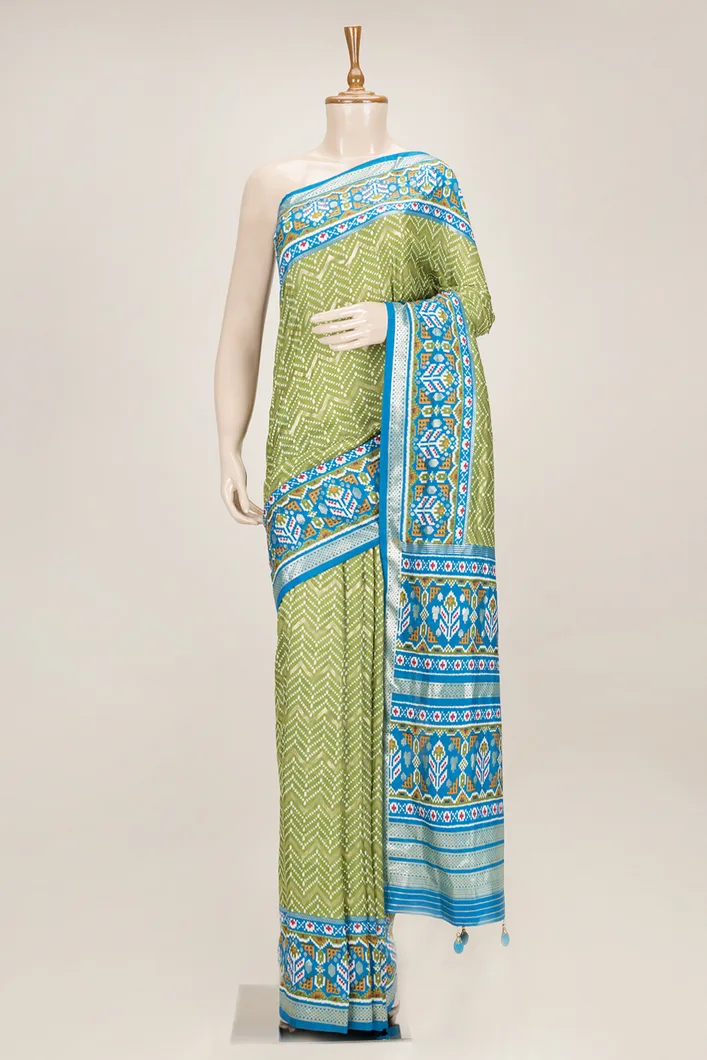 green-semi-tussar-saree-with-blue-ikkat-print-sw00000830-a